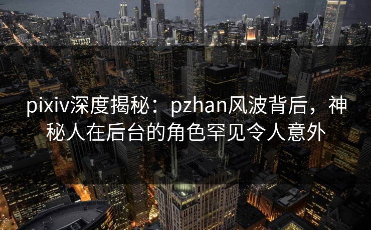 pixiv深度揭秘：pzhan风波背后，神秘人在后台的角色罕见令人意外  第1张