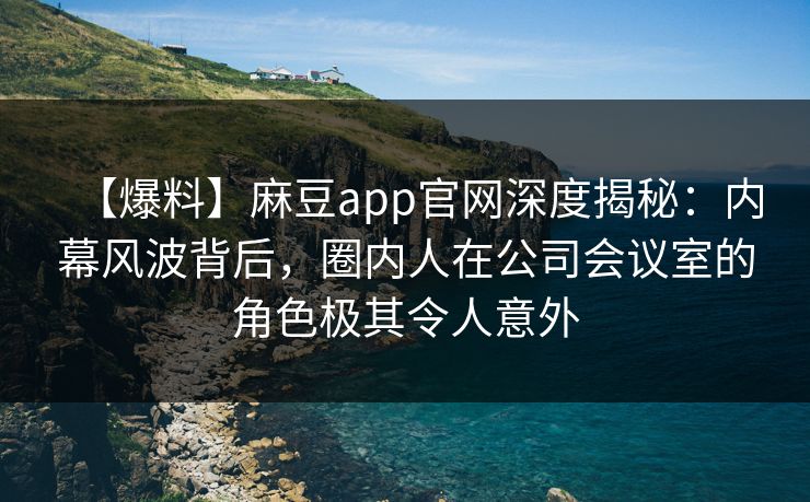 【爆料】麻豆app官网深度揭秘：内幕风波背后，圈内人在公司会议室的角色极其令人意外