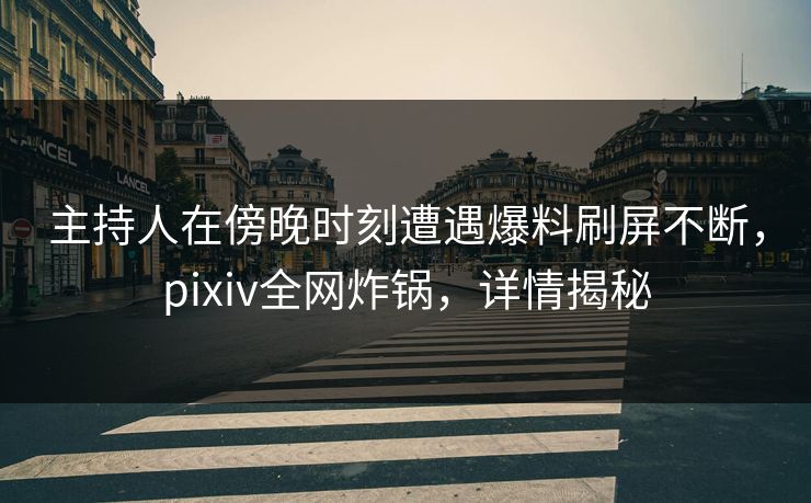 主持人在傍晚时刻遭遇爆料刷屏不断，pixiv全网炸锅，详情揭秘  第1张