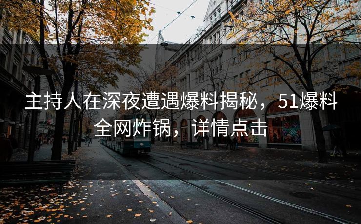 主持人在深夜遭遇爆料揭秘，51爆料全网炸锅，详情点击