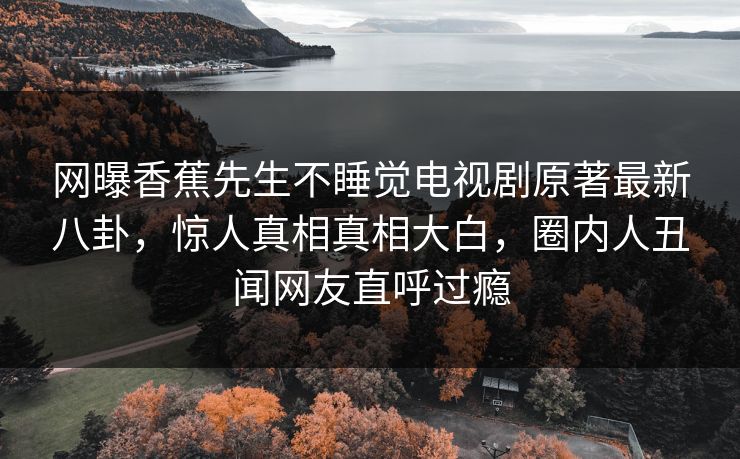 网曝香蕉先生不睡觉电视剧原著最新八卦，惊人真相真相大白，圈内人丑闻网友直呼过瘾